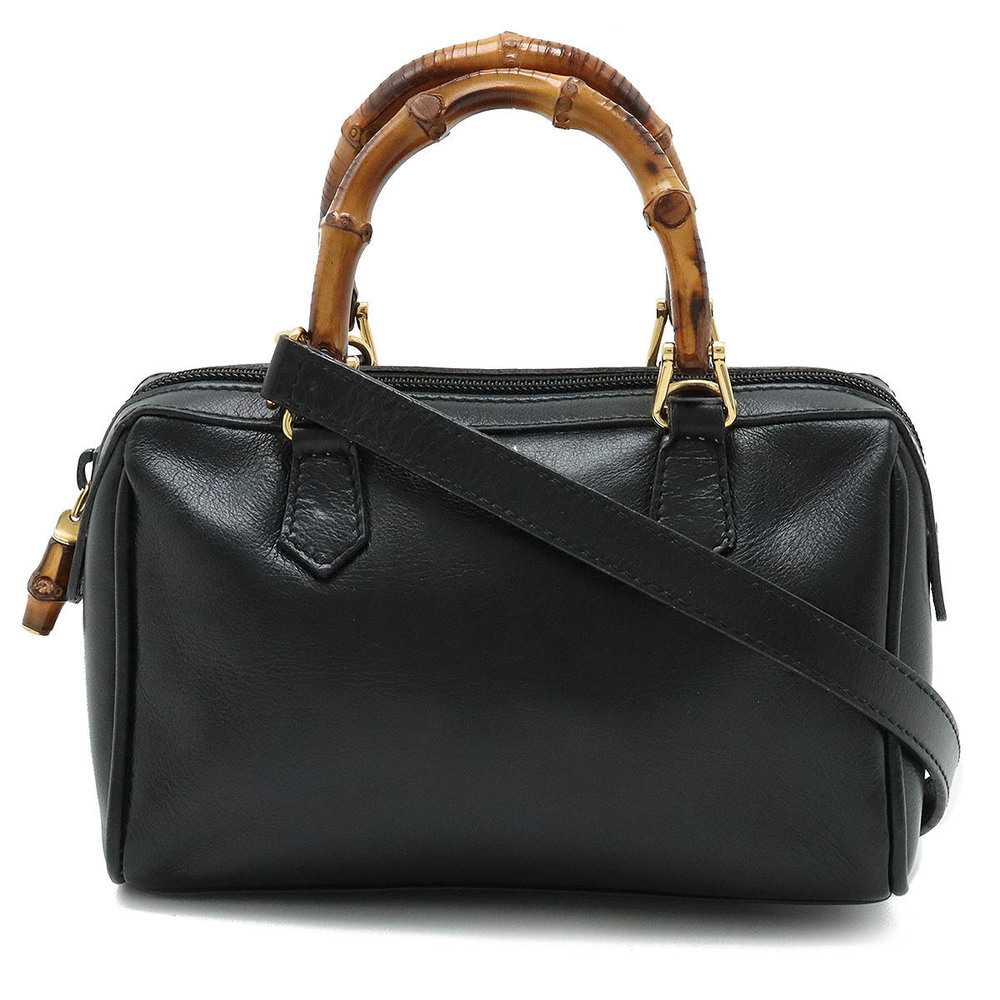 Gucci Bamboo 2way Crossbody Calf Leather Black
